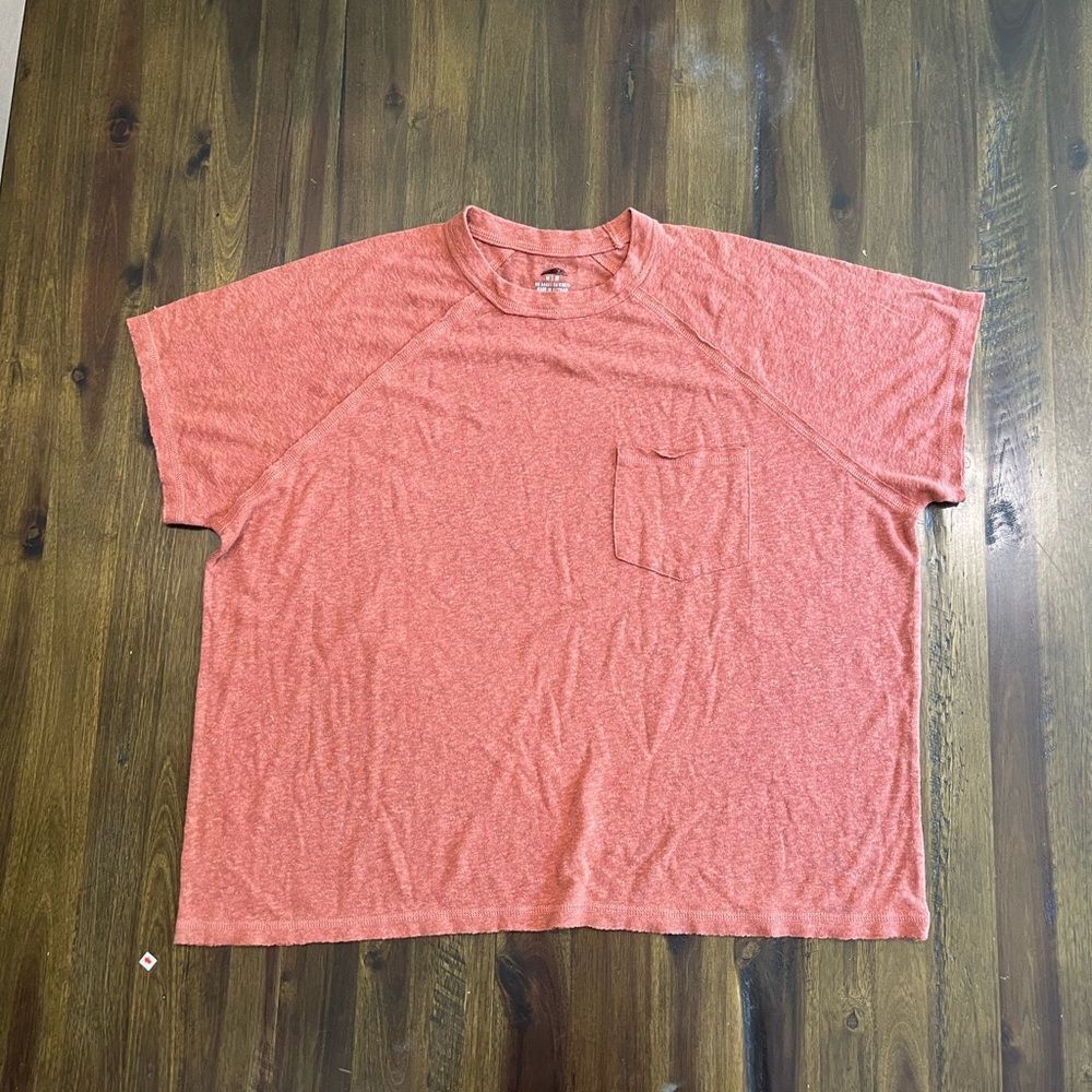 Aerie by American Eagle Coral Cropped Pocket Tee, Women's Size Medium